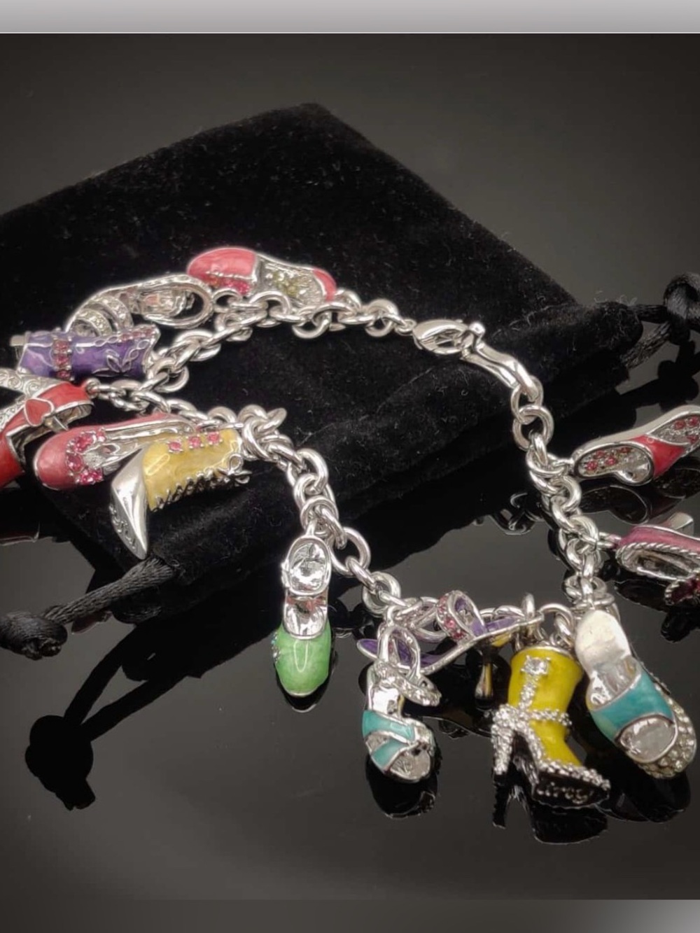 Vintage Bradford exchange heel charm bracelet